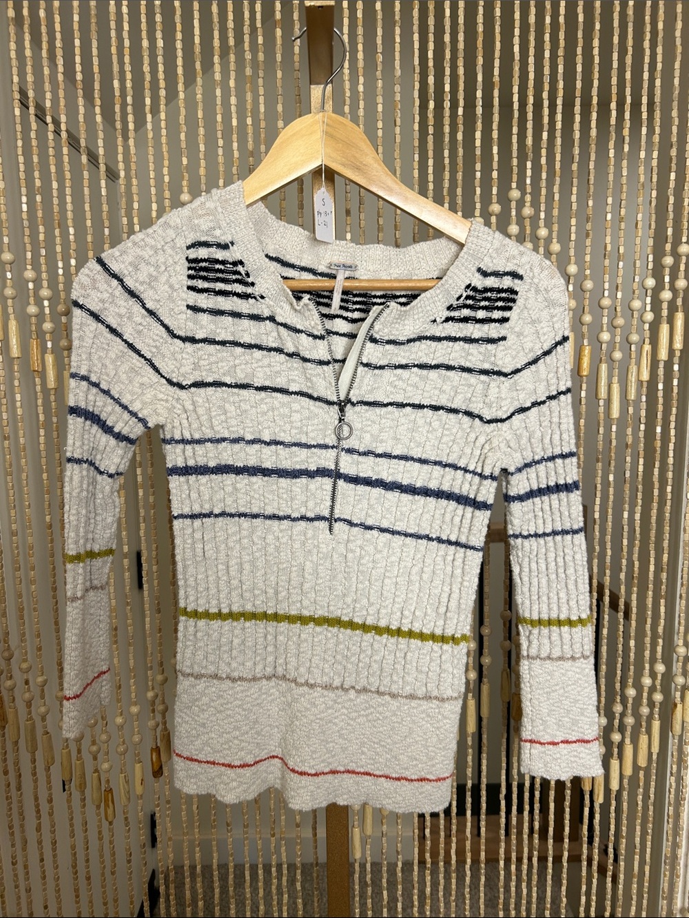 Free People Rossi Stripped Ribbed Pullover
